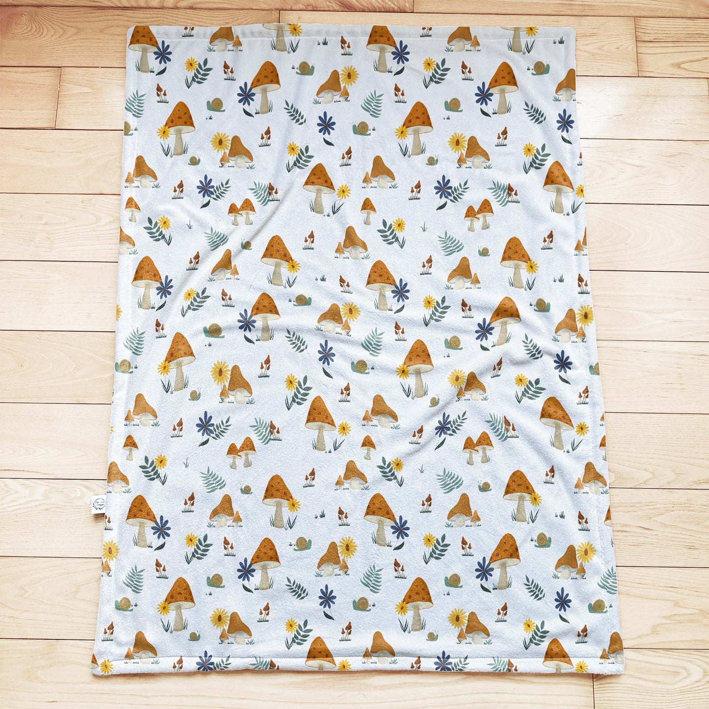 ** Pré-commande ** Couverture Doudou en Minky - Champignons