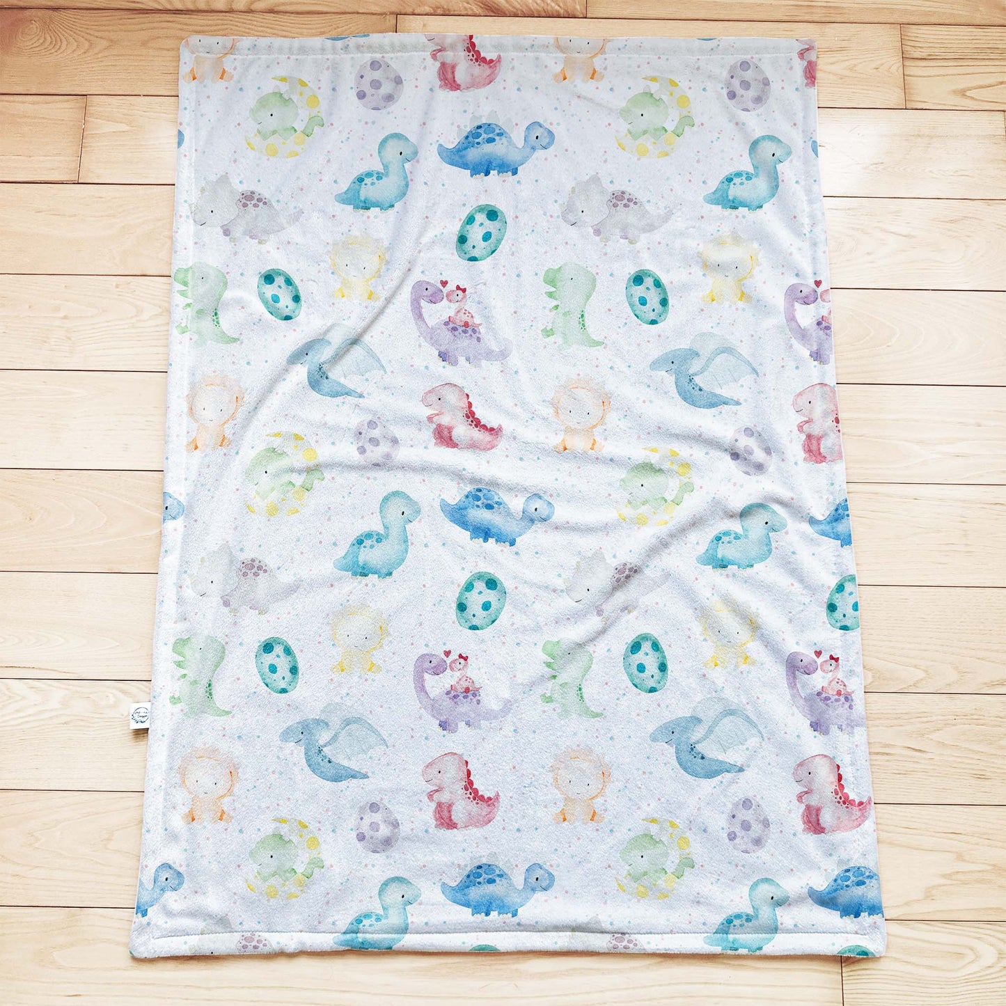 ** Pré-commande ** Couverture Doudou en Minky - Dinosaures pastels