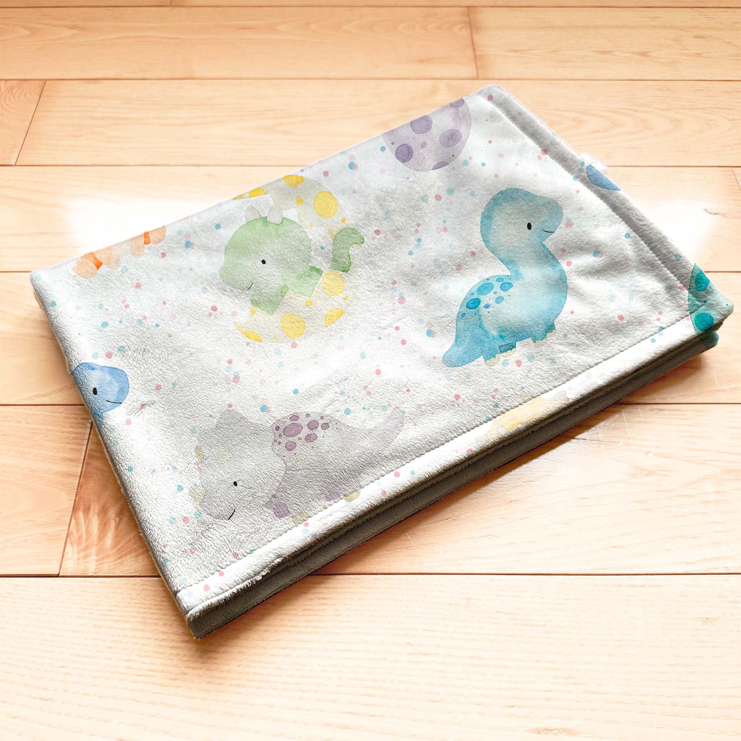 ** Pré-commande ** Couverture Doudou en Minky - Dinosaures pastels