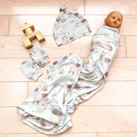 Swaddling blanket - Animals and flowers