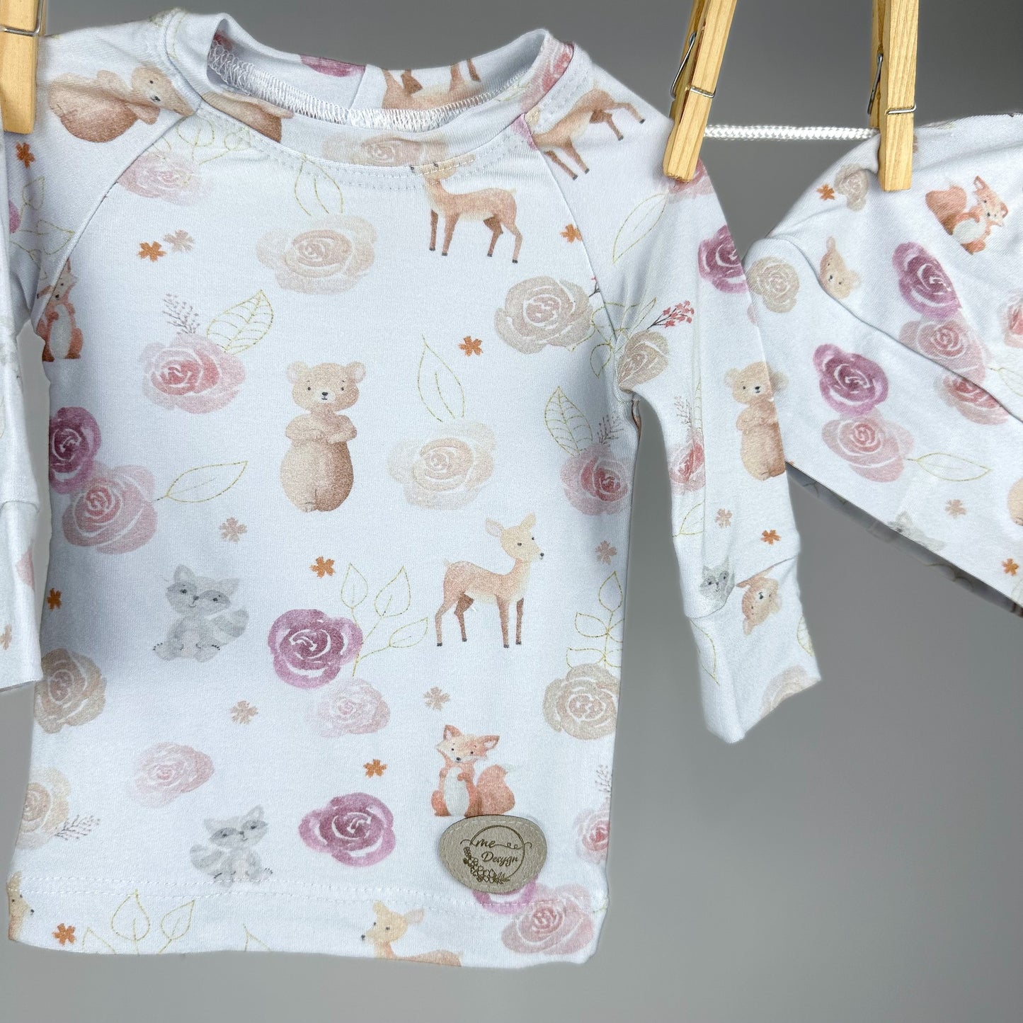Ensemble en bambou pour bébé - Animaux et fleurs