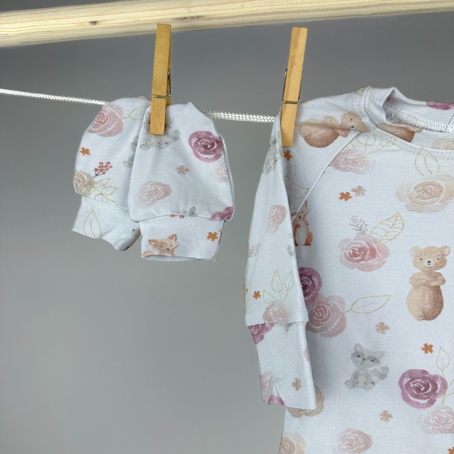Ensemble en bambou pour bébé - Animaux et fleurs