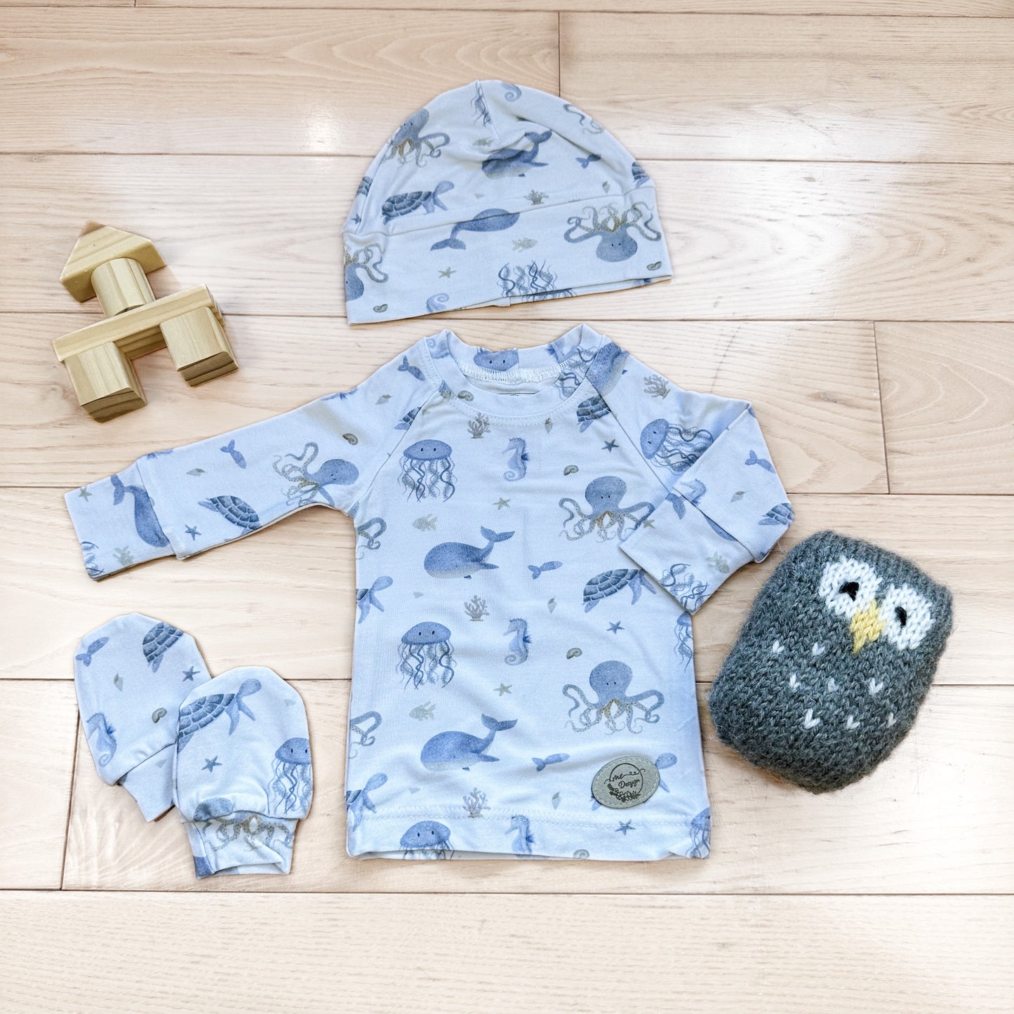 Ensemble en bambou pour bébé – La mer