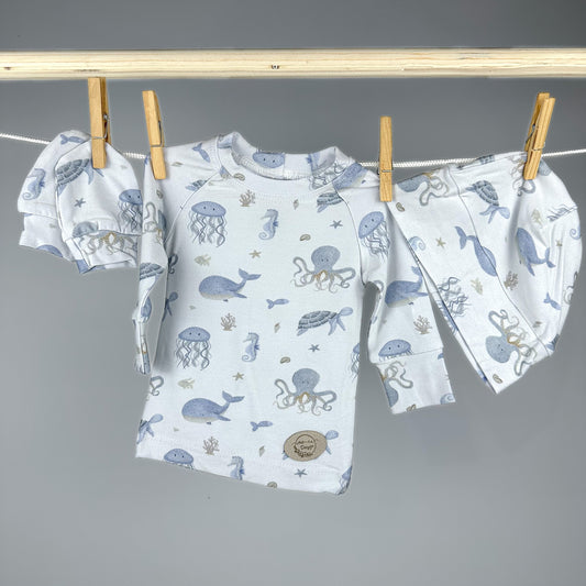 Ensemble en bambou pour bébé – La mer