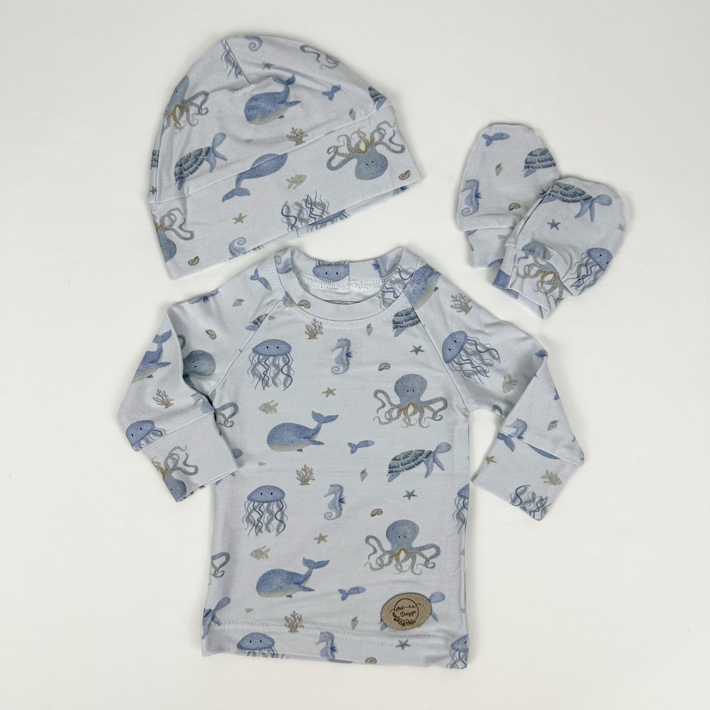 Ensemble en bambou pour bébé – La mer