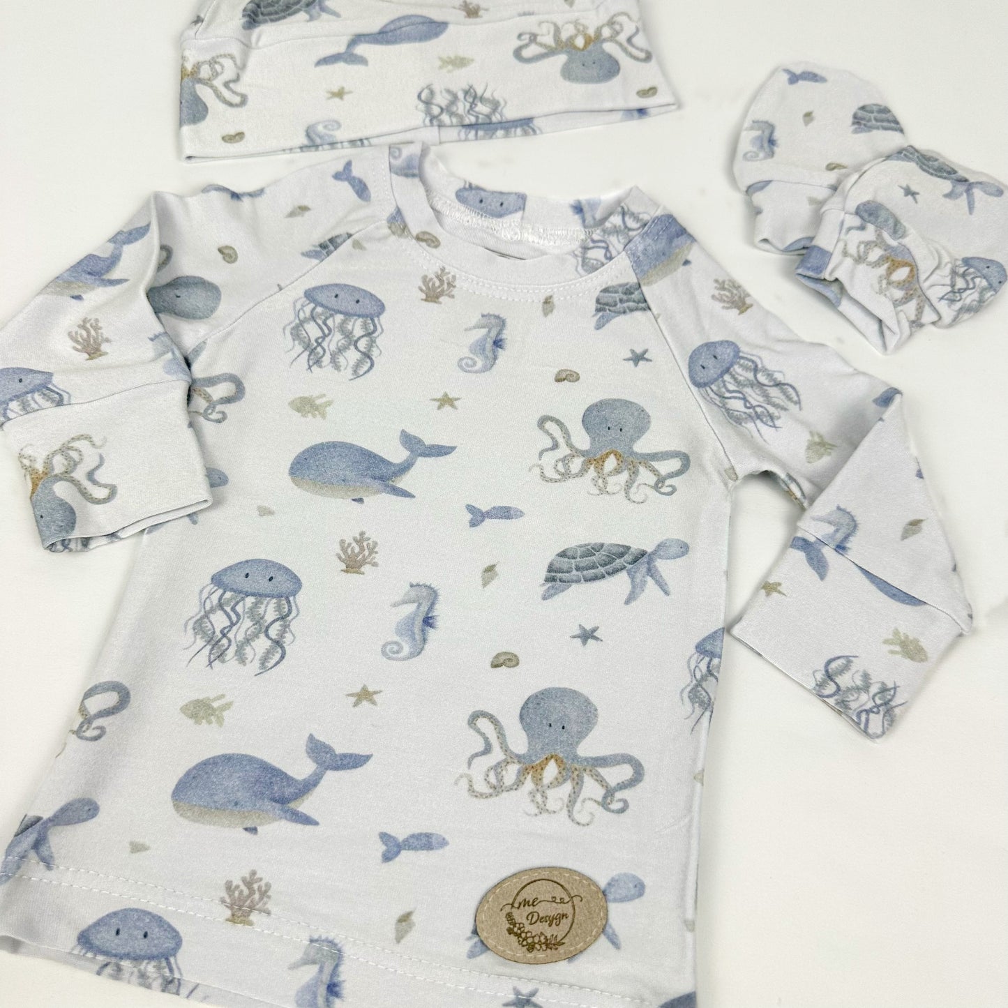Ensemble en bambou pour bébé – La mer