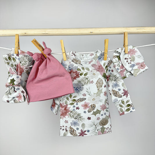 Ensemble pour bébé - Fleurs de Noël
