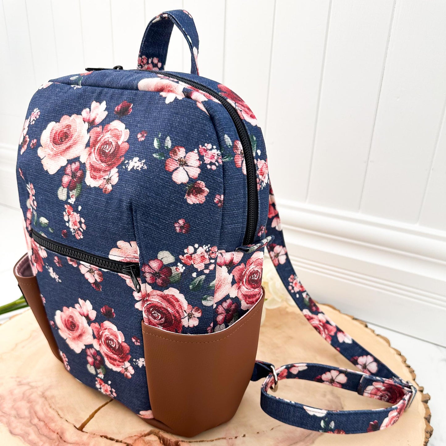 Mini sac à dos pour femme | Fleurs Roses