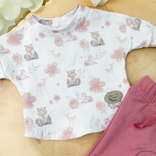 Chandail et pantalon | Ours et fleurs