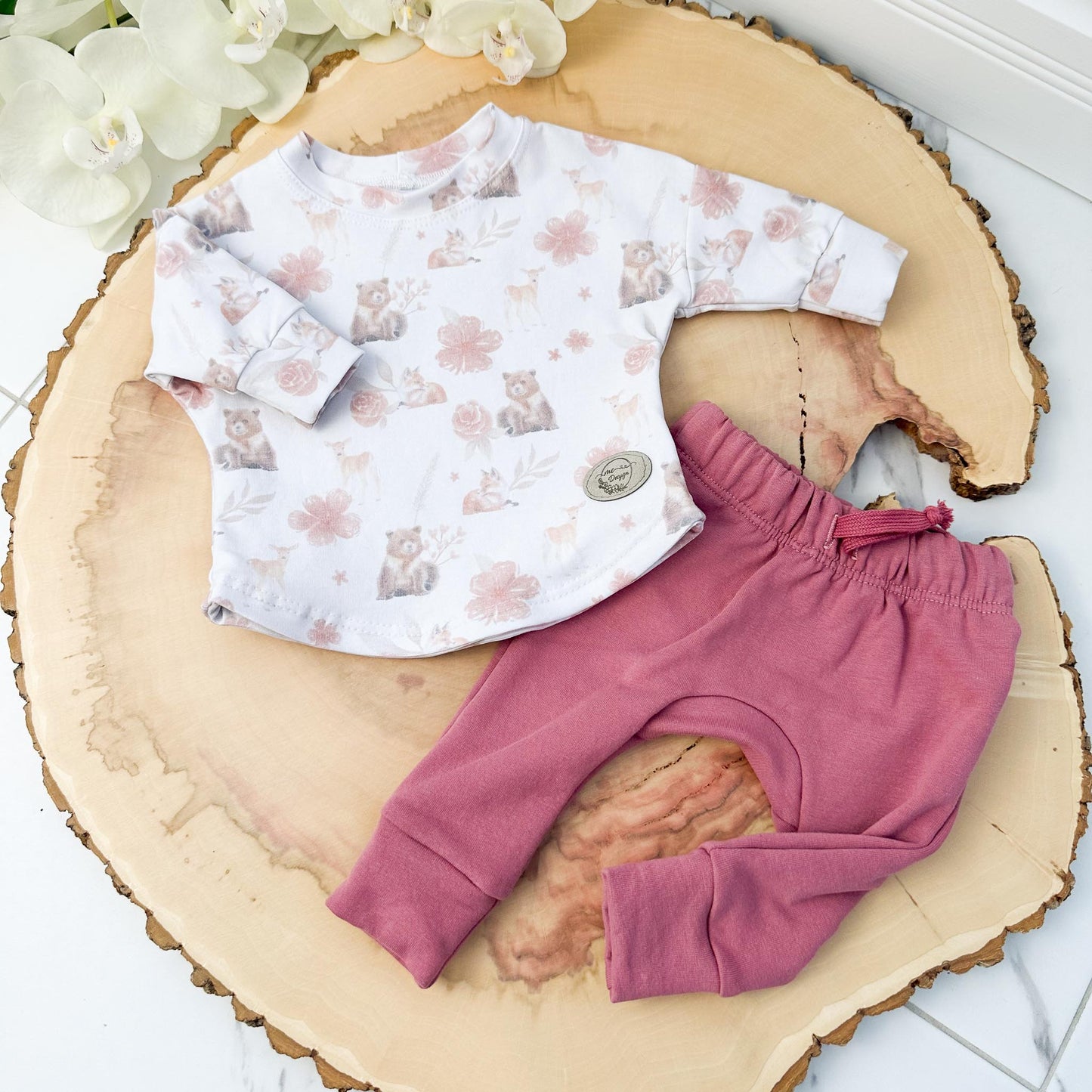 Chandail et pantalon | Ours et fleurs