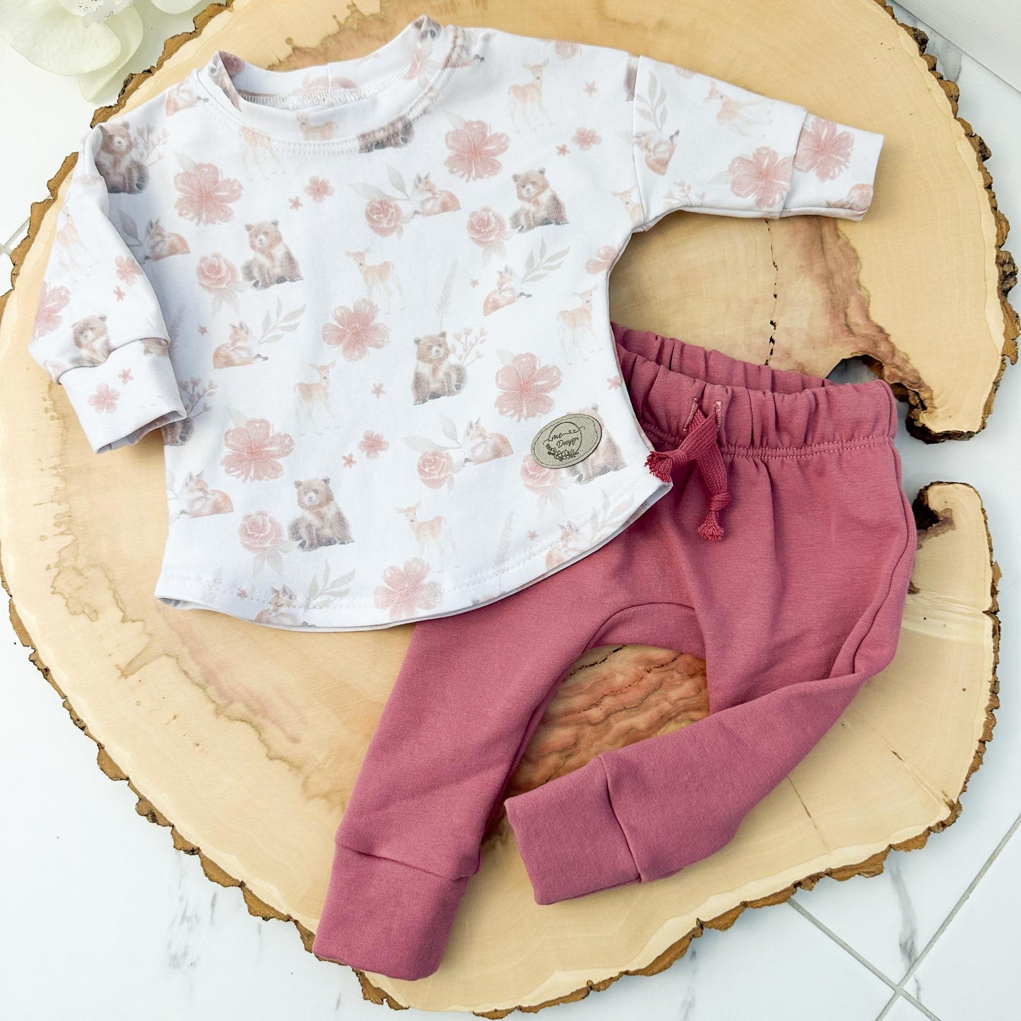 Chandail et pantalon | Ours et fleurs