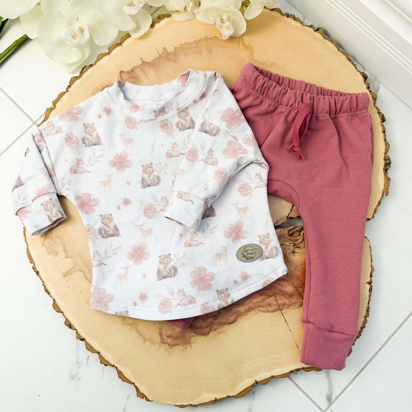 Chandail et pantalon | Ours et fleurs