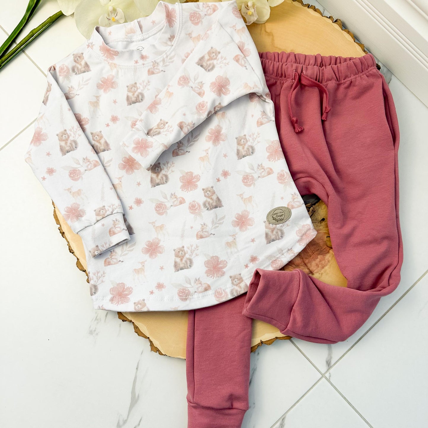 Chandail et pantalon | Ours et fleurs