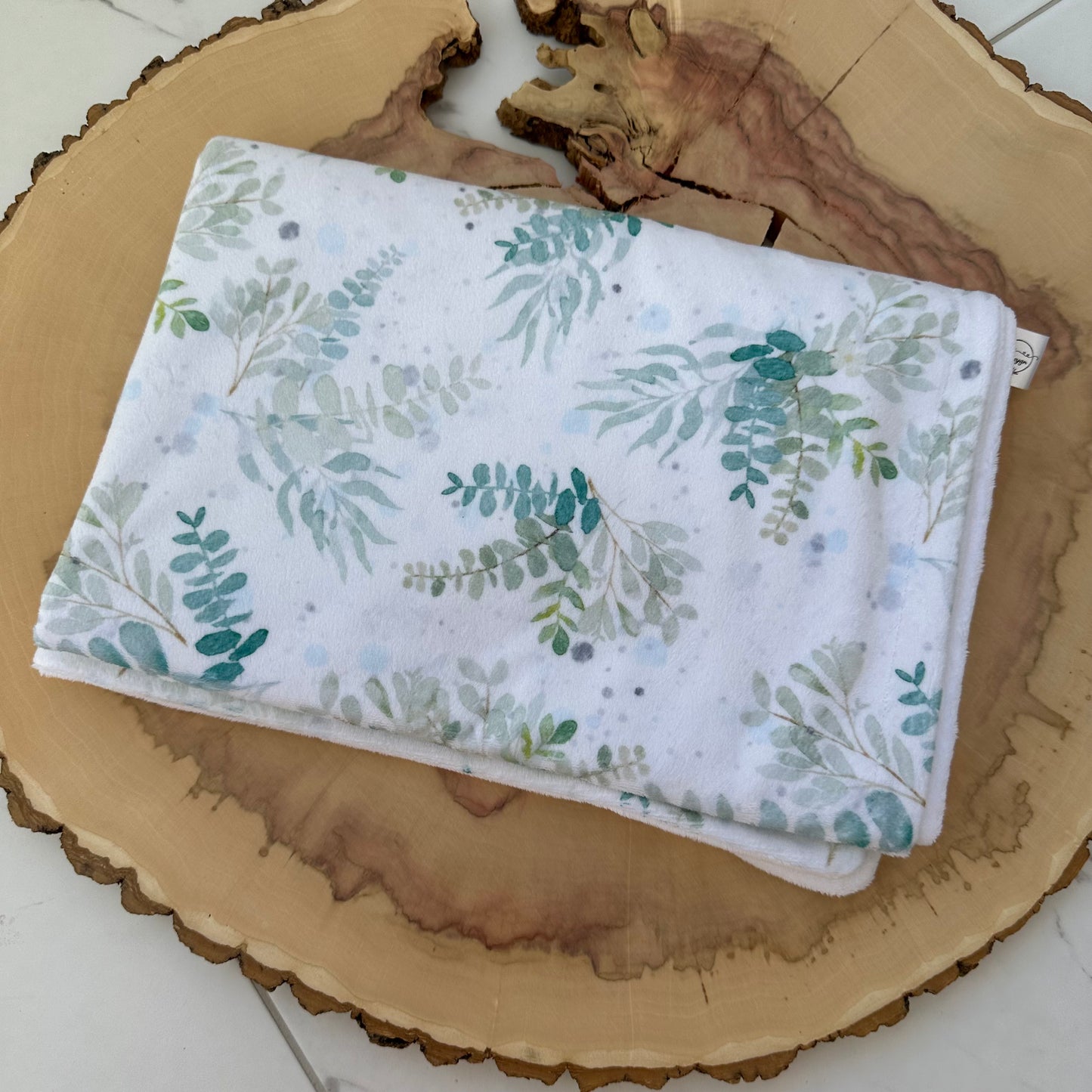 Couverture Doudou en Minky - Eucalyptus