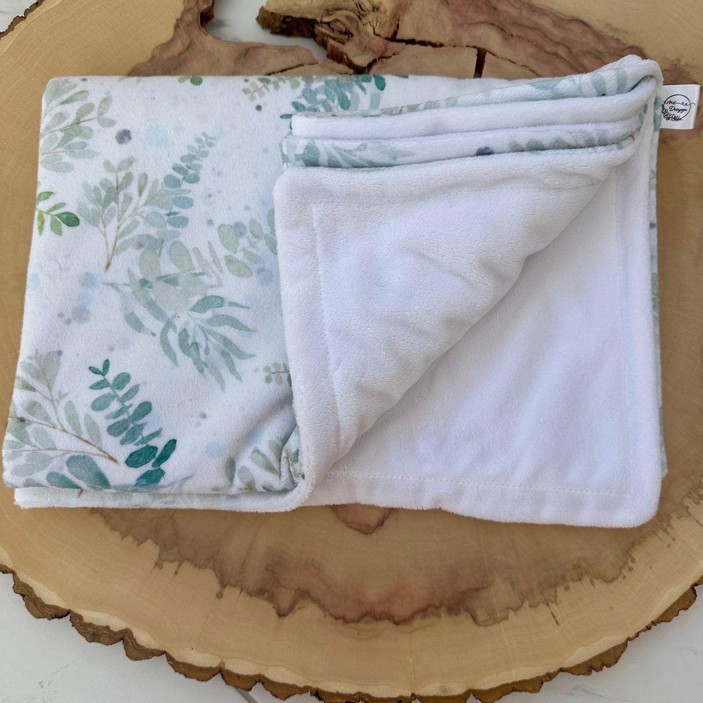 Couverture Doudou en Minky - Eucalyptus