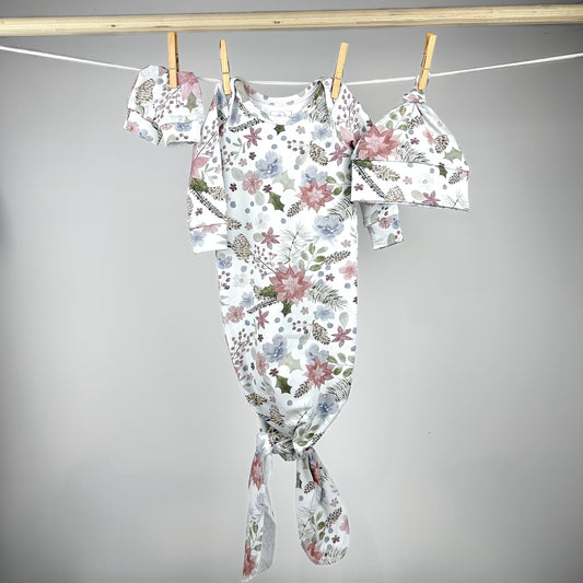 Ensemble noué nouveau-né - Fleuris de Noël