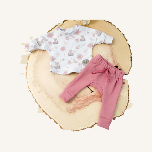 Chandail et pantalon | Ours et fleurs