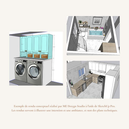 Design d'espace à distance - Forfait 3 - Rénovation complète (Cuisine / Salle de bain / projet majeur)