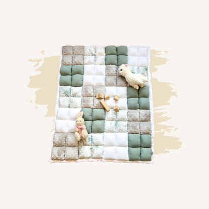 Tapis d'éveil en courtepointe gonflée - Eucalyptus