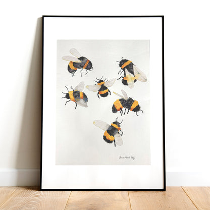 Aquarelle originale - Abeilles