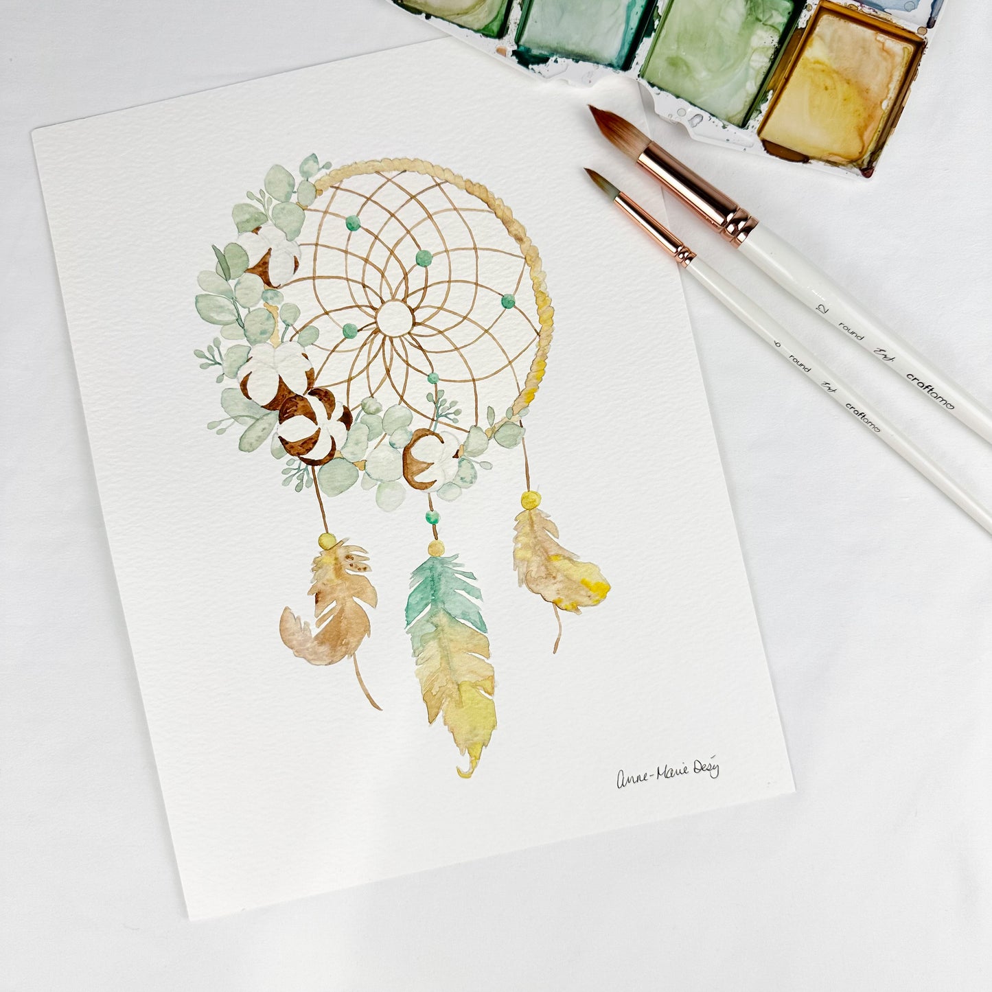 Original watercolor - Dream catcher