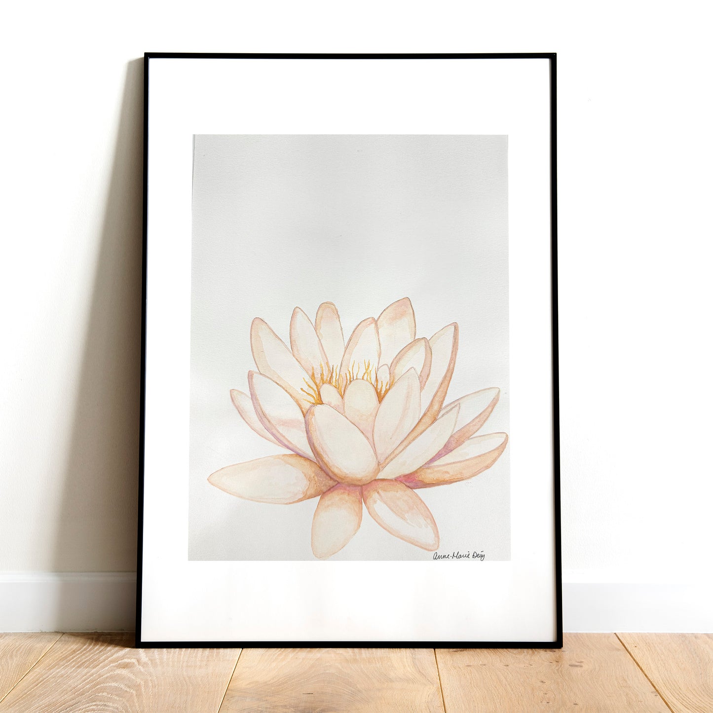 Aquarelle originale - Fleurs de lotus