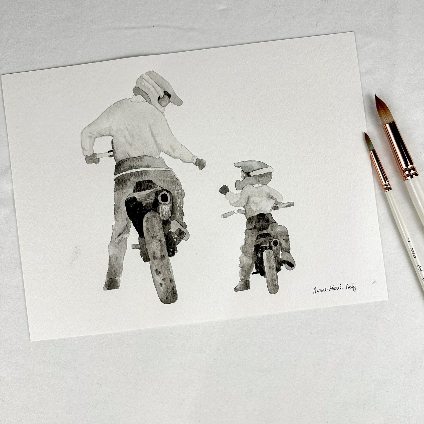 Aquarelle originale - Motocross