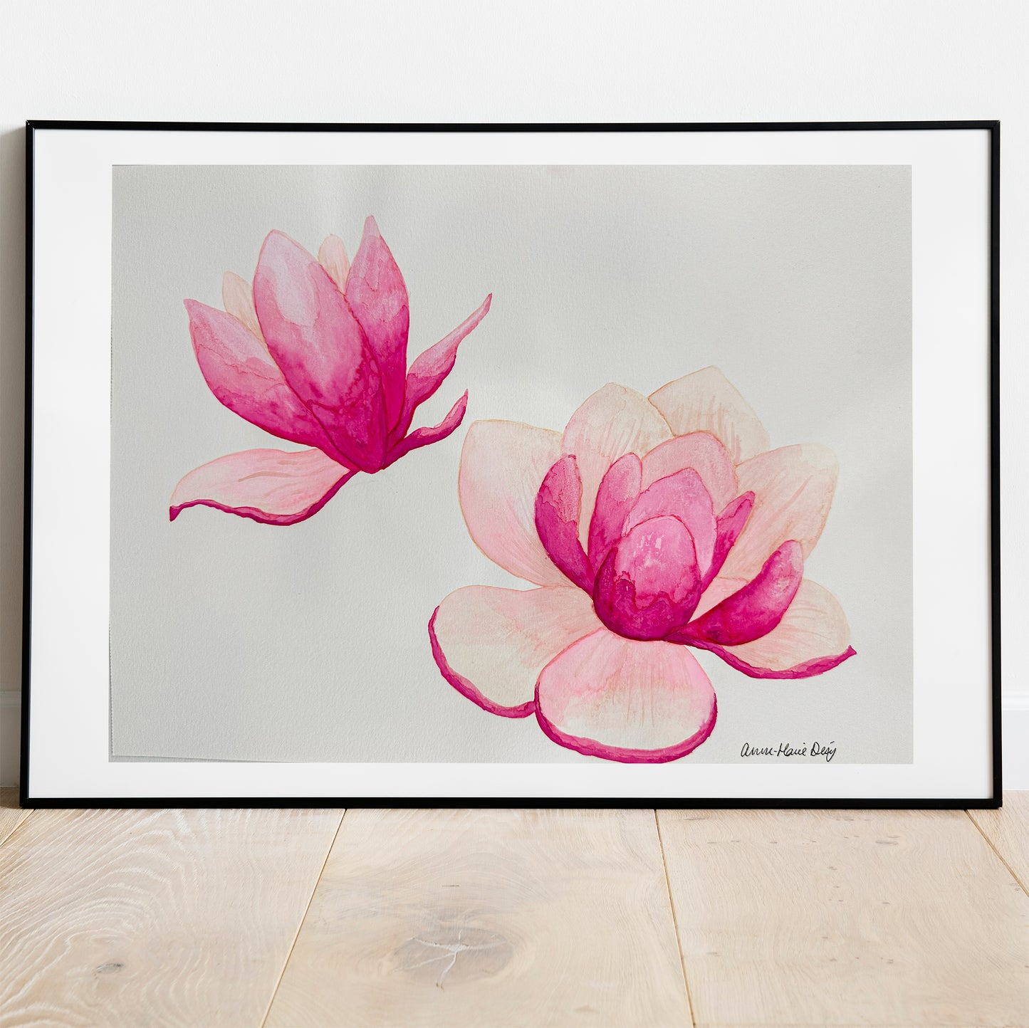 Original watercolor - Water lily flowers