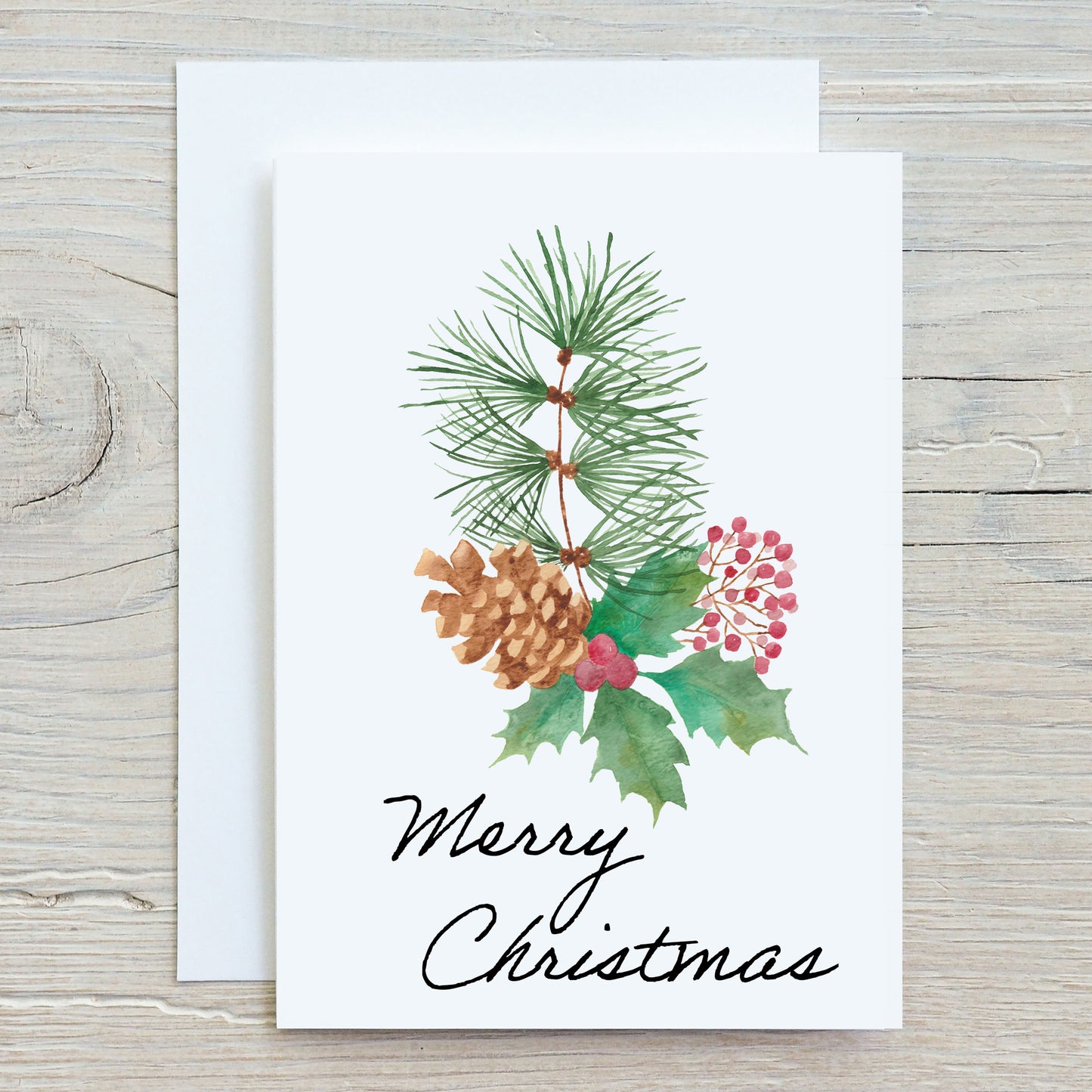 Printed greeting cards - Pine branch 