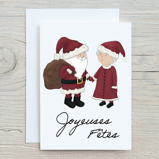 Printed greeting cards - Father Christmas and Mother Christmas