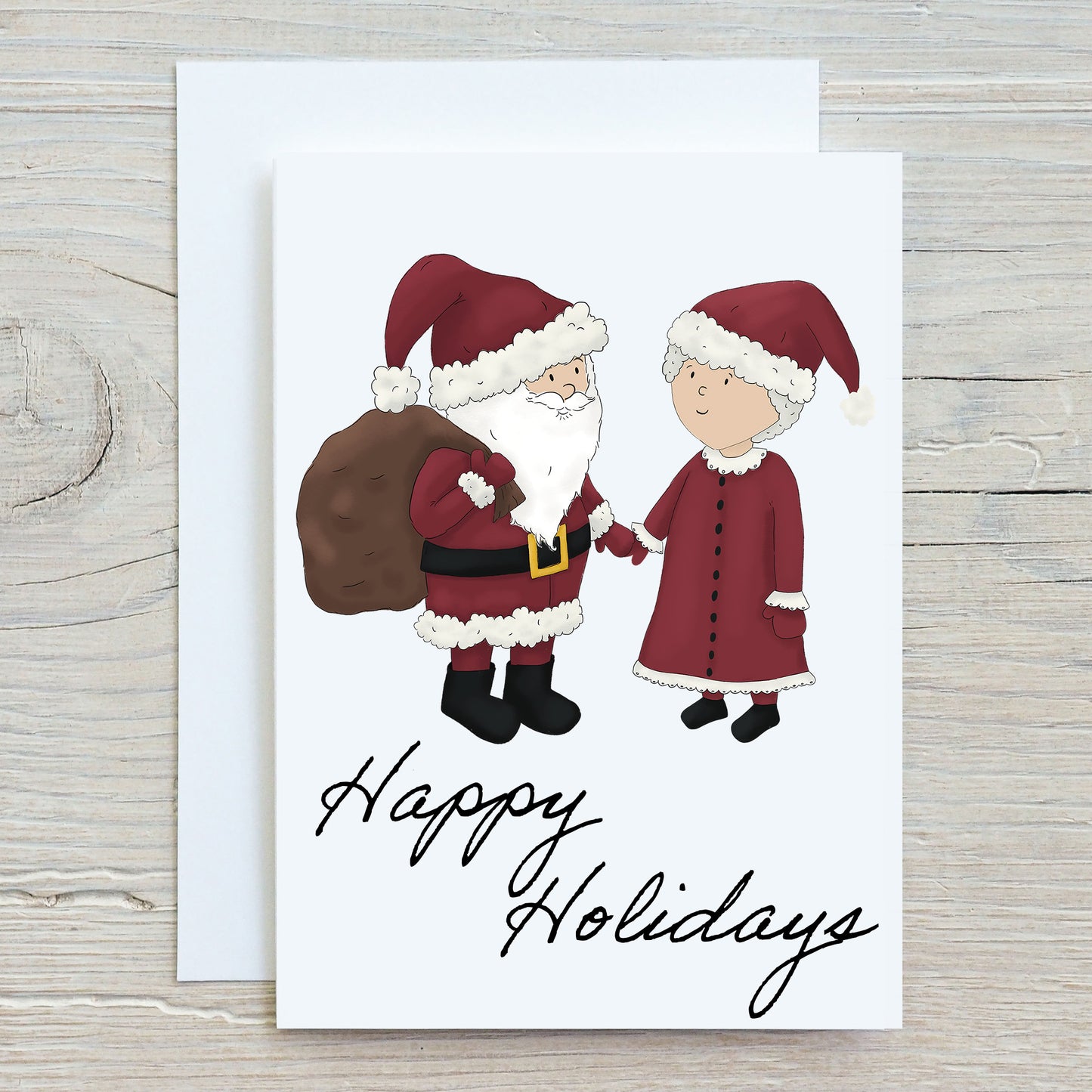 Printed greeting cards - Father Christmas and Mother Christmas