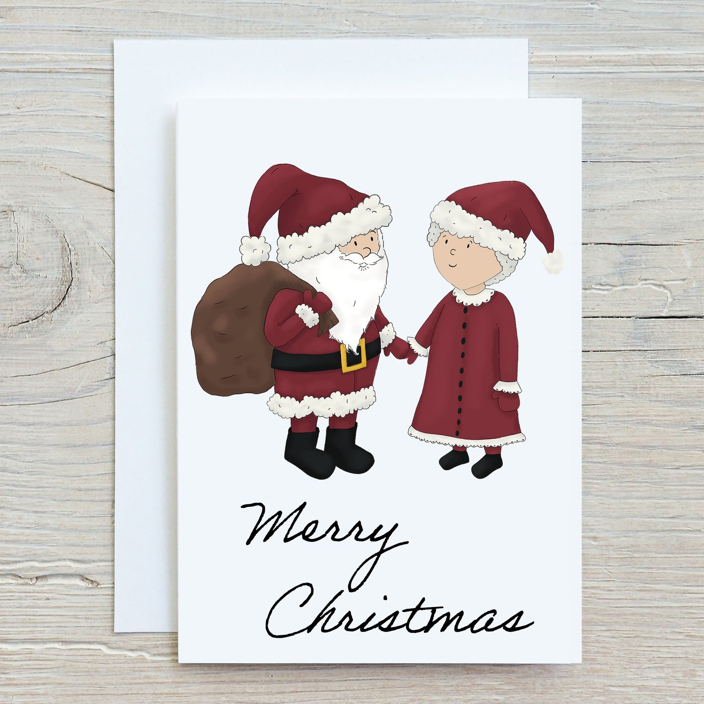 Printed greeting cards - Father Christmas and Mother Christmas