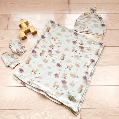Swaddling blanket - Animals and flowers