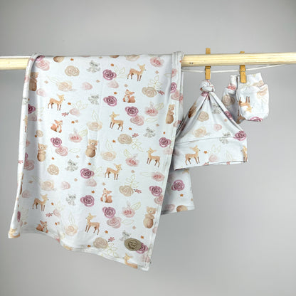Swaddling blanket - Animals and flowers