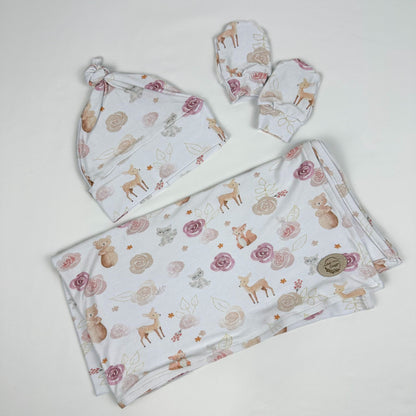 Swaddling blanket - Animals and flowers